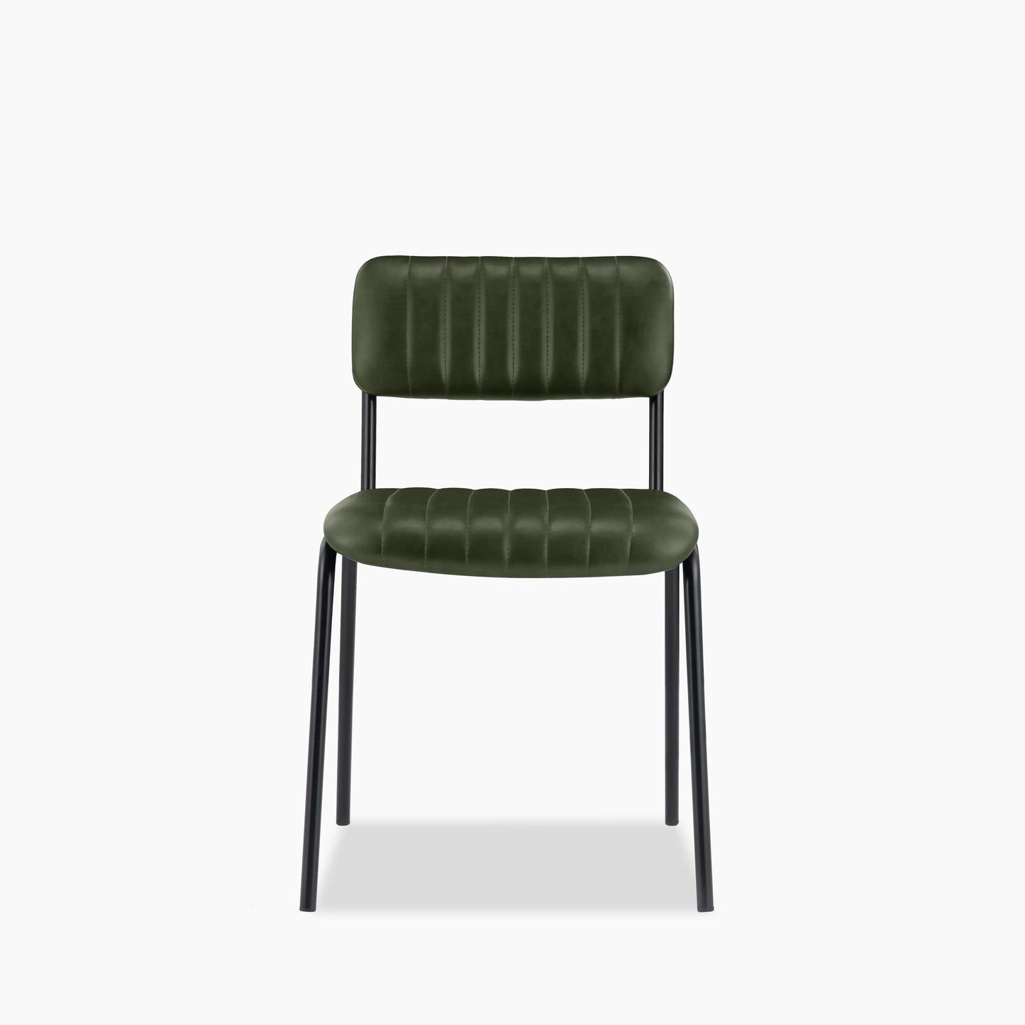 Weston Stackable Dining Chair | Vintage Green Faux Leather & Black