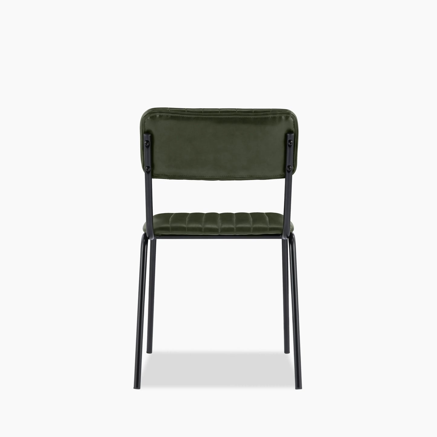 Weston Stackable Dining Chair | Vintage Green Faux Leather & Black
