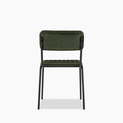 Weston Stackable Dining Chair | Vintage Green Faux Leather & Black