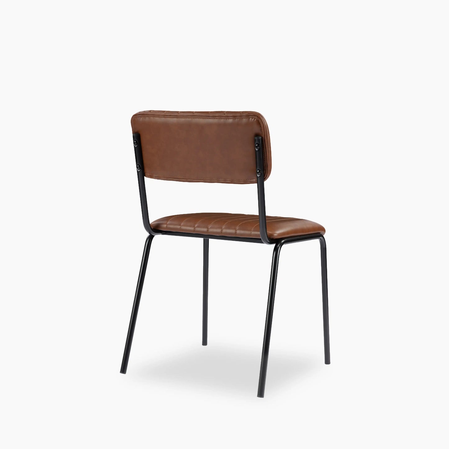 Weston Stackable Dining Chair | Vintage Tan Faux Leather & Black