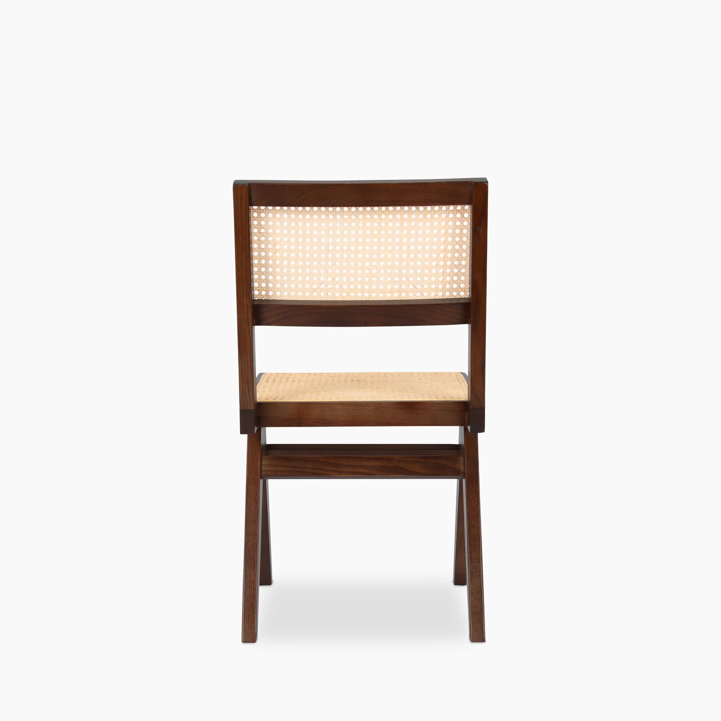 Cary Wooden Dining Chair | Natural Cane & Walnut