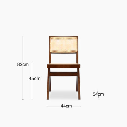 Cary Wooden Dining Chair | Natural Cane & Walnut
