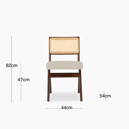 Cary Wooden Dining Chair | Speckled Stone Sustainable Boucle & Walnut