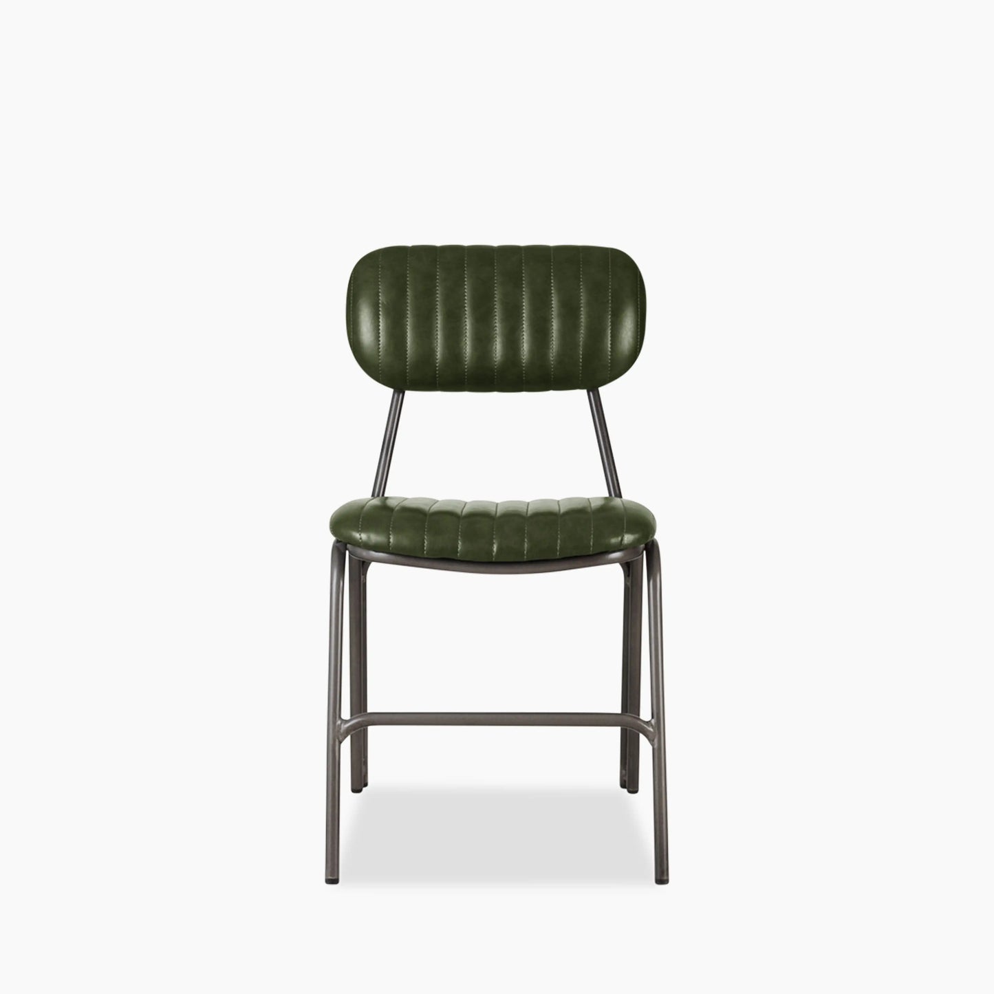Boston Dining Chair | Dark Green Faux Leather & Gunmetal