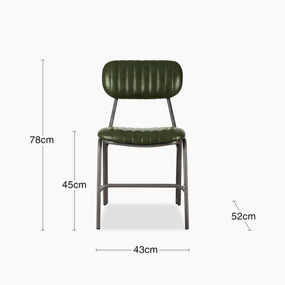 Boston Dining Chair | Dark Green Faux Leather & Gunmetal