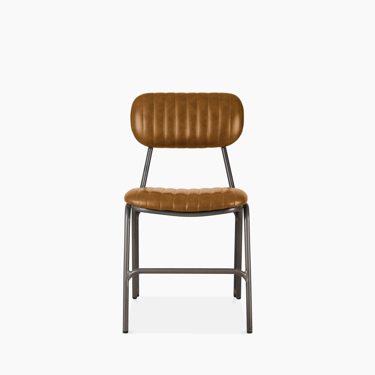 Boston Dining Chair | Tan Faux Leather & Gunmetal