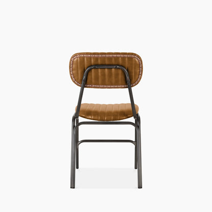 Boston Dining Chair | Tan Faux Leather & Gunmetal