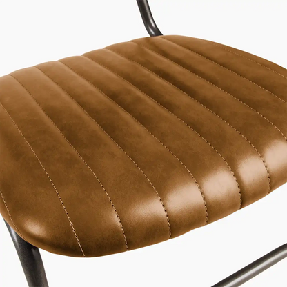 Boston Dining Chair | Tan Faux Leather & Gunmetal