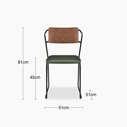 Kensal Stackable Dining Chair | Vintage Green Faux Leather & Black