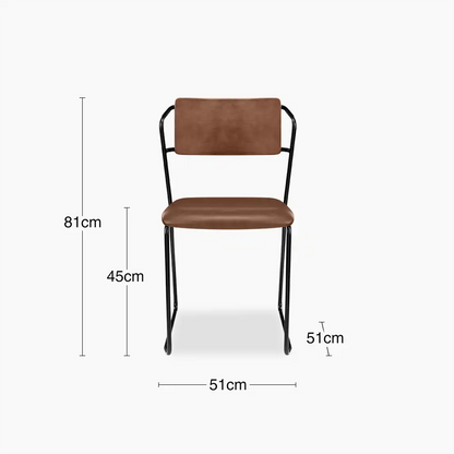 Kensal Stackable Dining Chair | Vintage Tan Faux Leather & Black