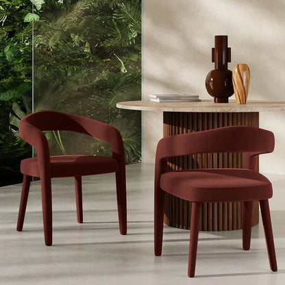 Ophelia Carver Dining Chair | Rust Red Sustainable Velvet