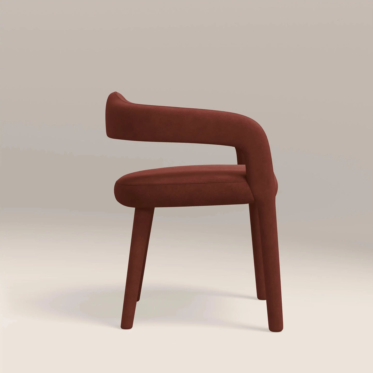 Ophelia Carver Dining Chair | Rust Red Sustainable Velvet