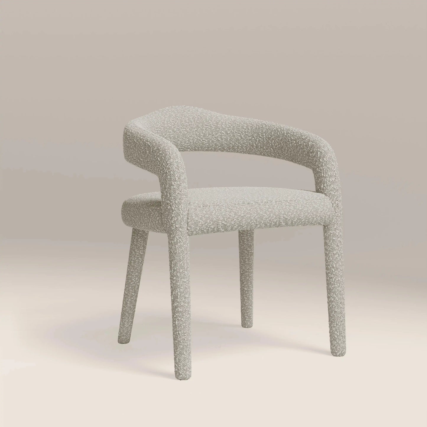 Ophelia Carver Dining Chair | Speckled Stone Sustainable Boucle