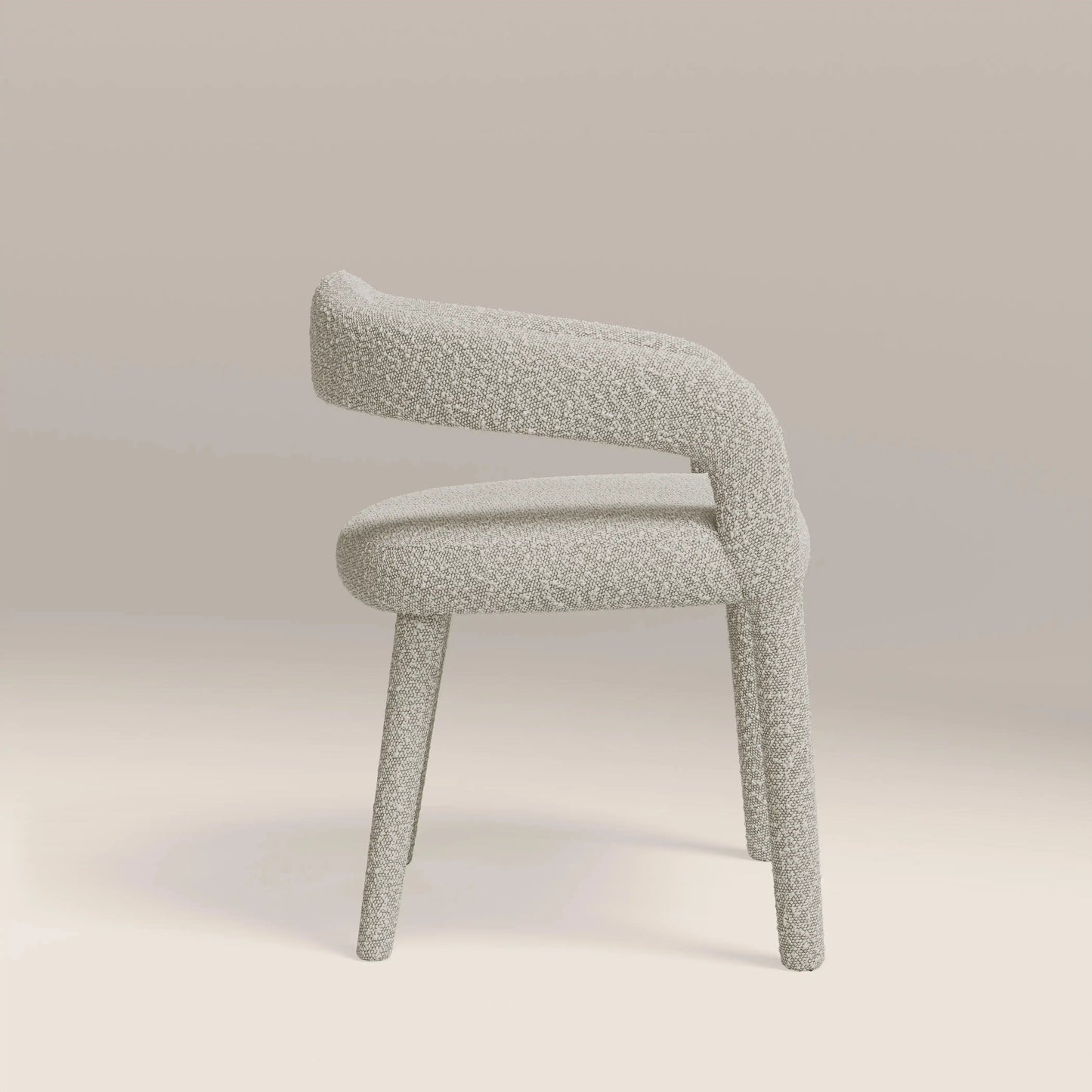 Ophelia Carver Dining Chair | Speckled Stone Sustainable Boucle