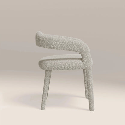 Ophelia Carver Dining Chair | Speckled Stone Sustainable Boucle