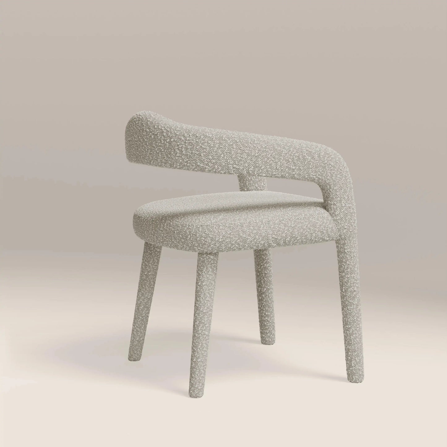 Ophelia Carver Dining Chair | Speckled Stone Sustainable Boucle