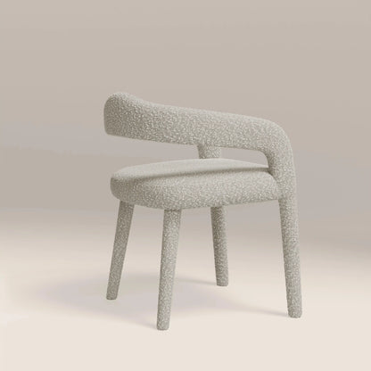 Ophelia Carver Dining Chair | Speckled Stone Sustainable Boucle