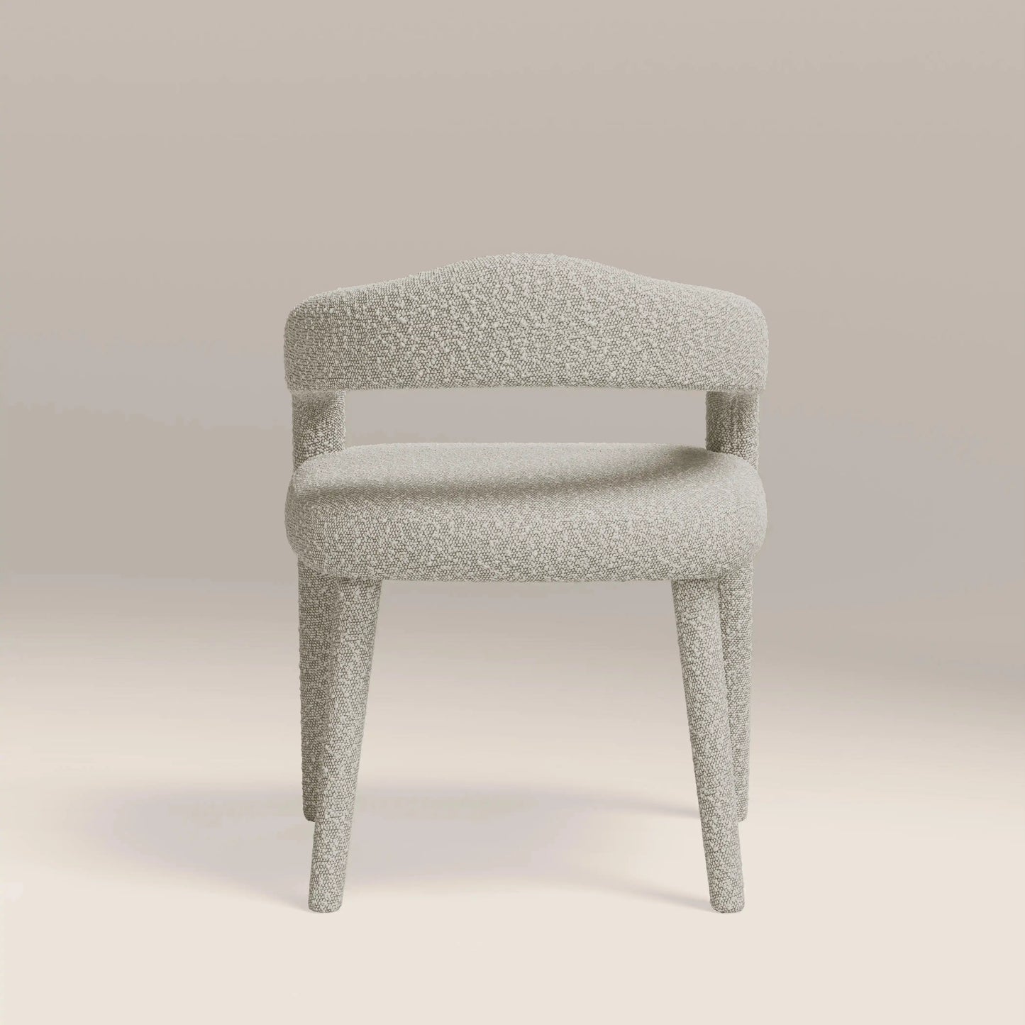 Ophelia Carver Dining Chair | Speckled Stone Sustainable Boucle