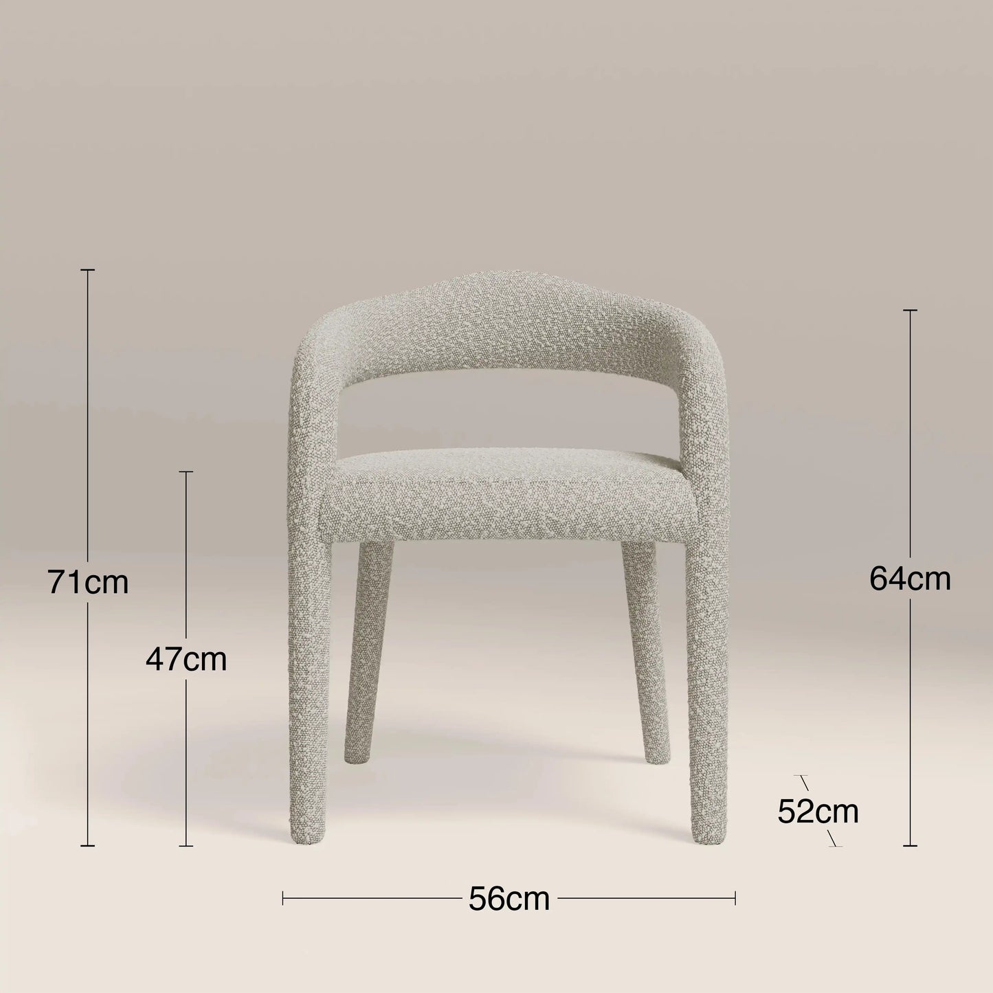 Ophelia Carver Dining Chair | Speckled Stone Sustainable Boucle