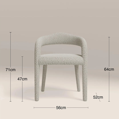 Ophelia Carver Dining Chair | Speckled Stone Sustainable Boucle