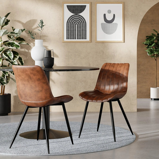 Taylor Dining Chair | Vintage Tan Faux Leather