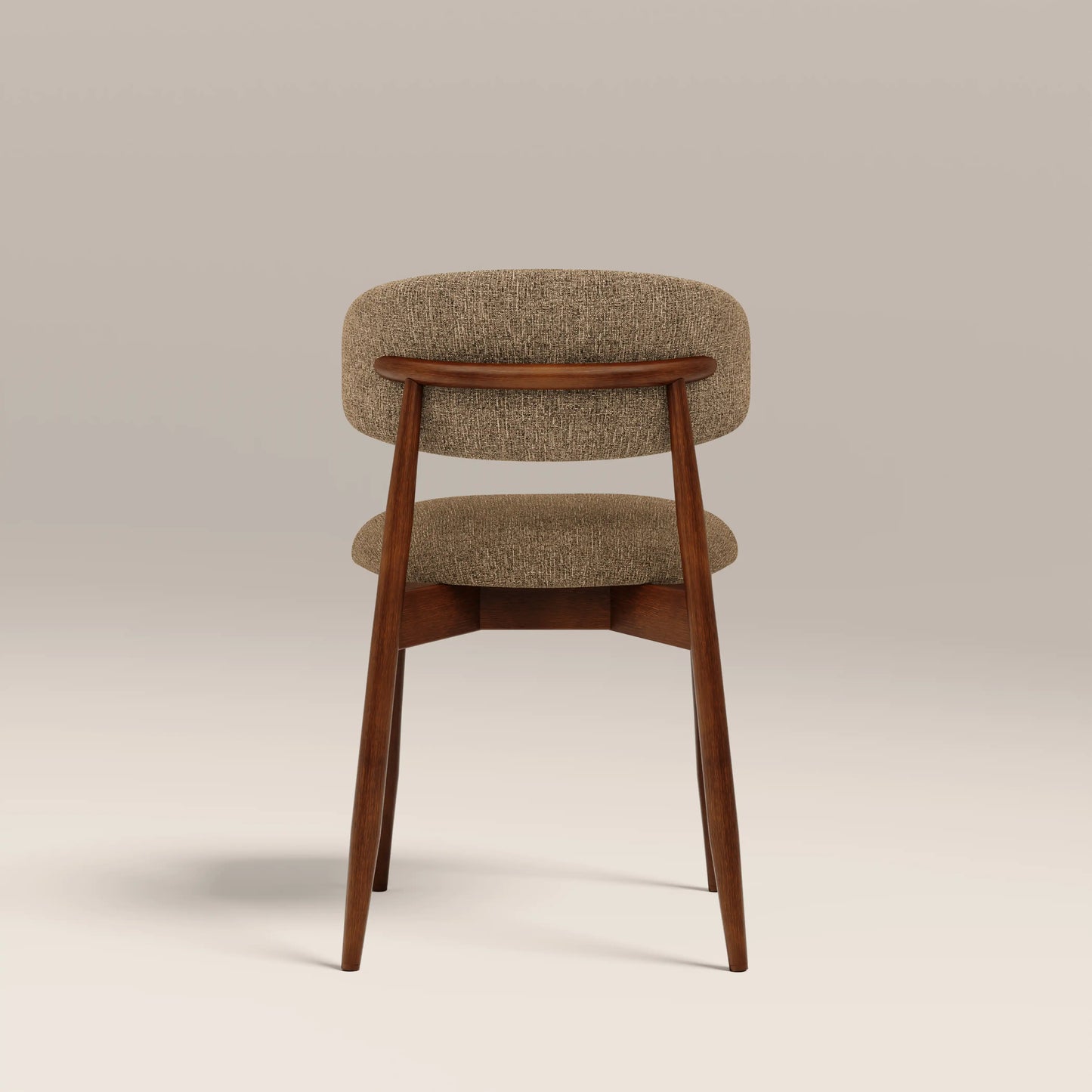 Halston Wooden Dining Chair | Speckled Cappuccino Boucle & Walnut