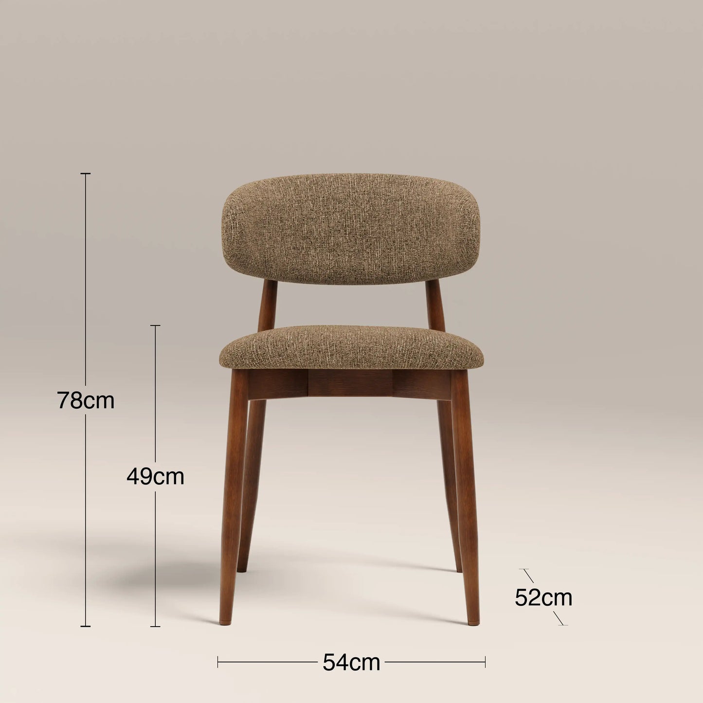 Halston Wooden Dining Chair | Speckled Cappuccino Boucle & Walnut