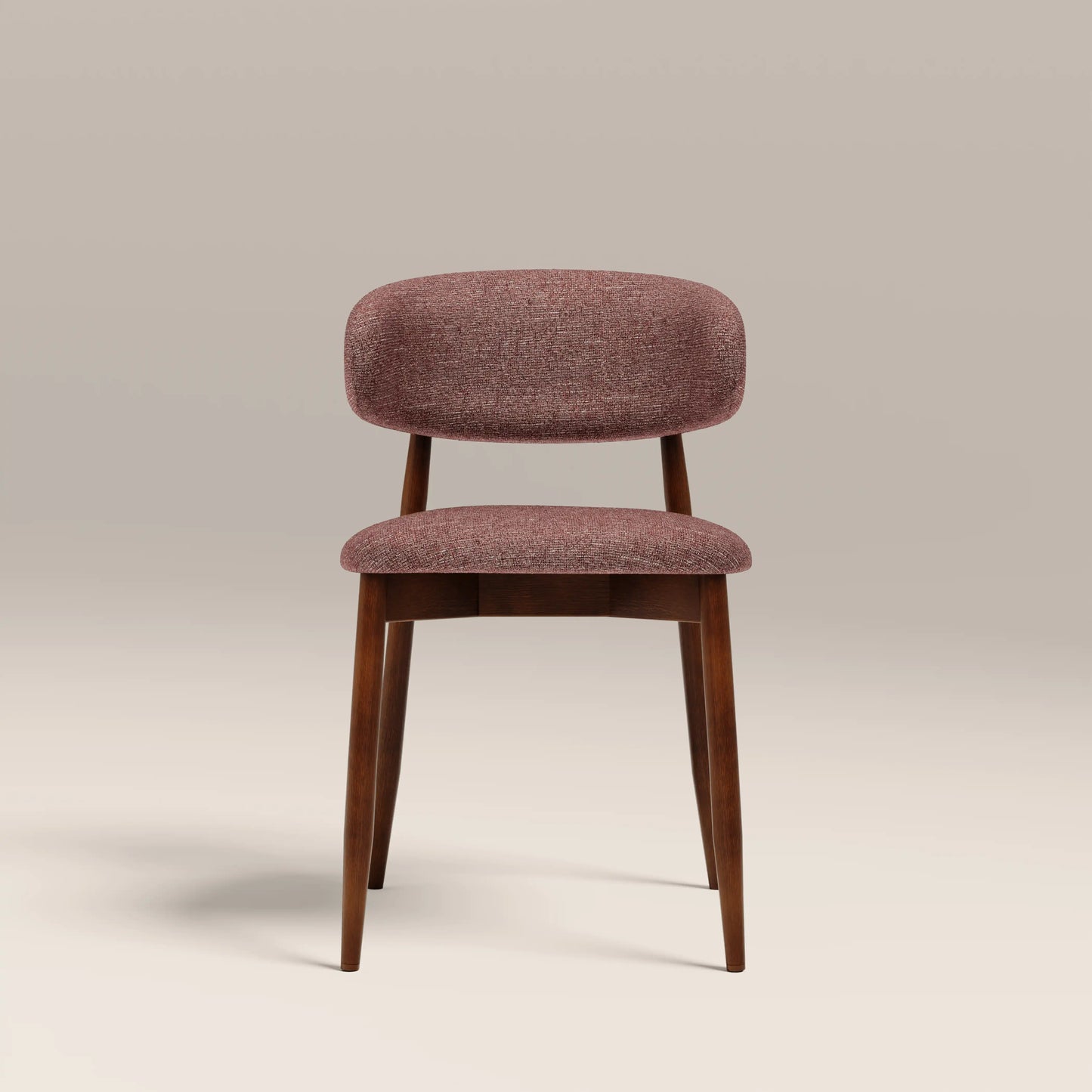 Halston Wooden Dining Chair | Speckled Berry Red Boucle & Walnut