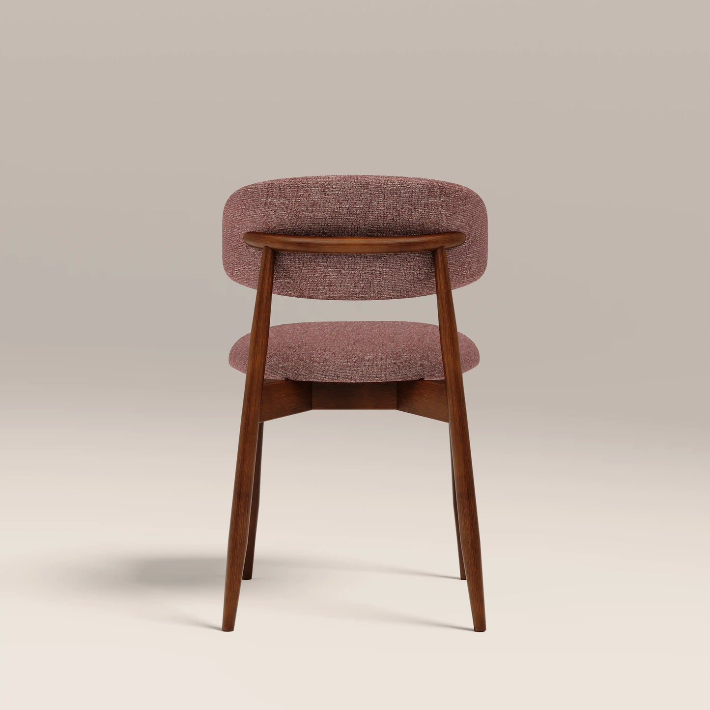 Halston Wooden Dining Chair | Speckled Berry Red Boucle & Walnut