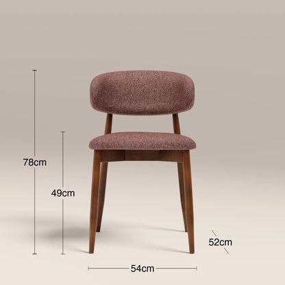 Halston Wooden Dining Chair | Speckled Berry Red Boucle & Walnut