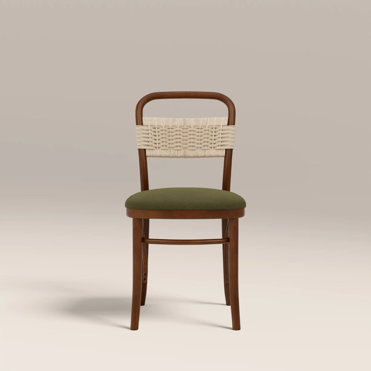 Daisy Wooden Dining Chair | Olive Green Sustainable Velvet & Walnut