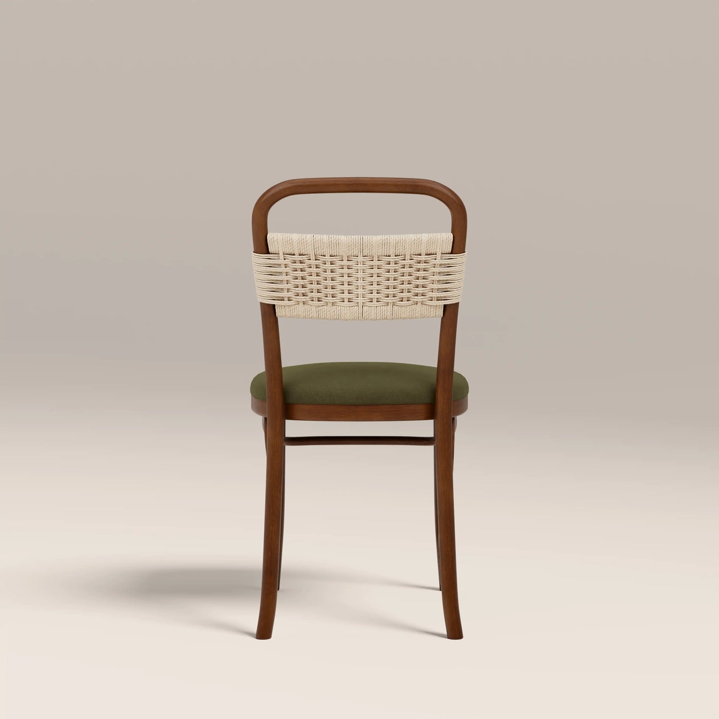 Daisy Wooden Dining Chair | Olive Green Sustainable Velvet & Walnut