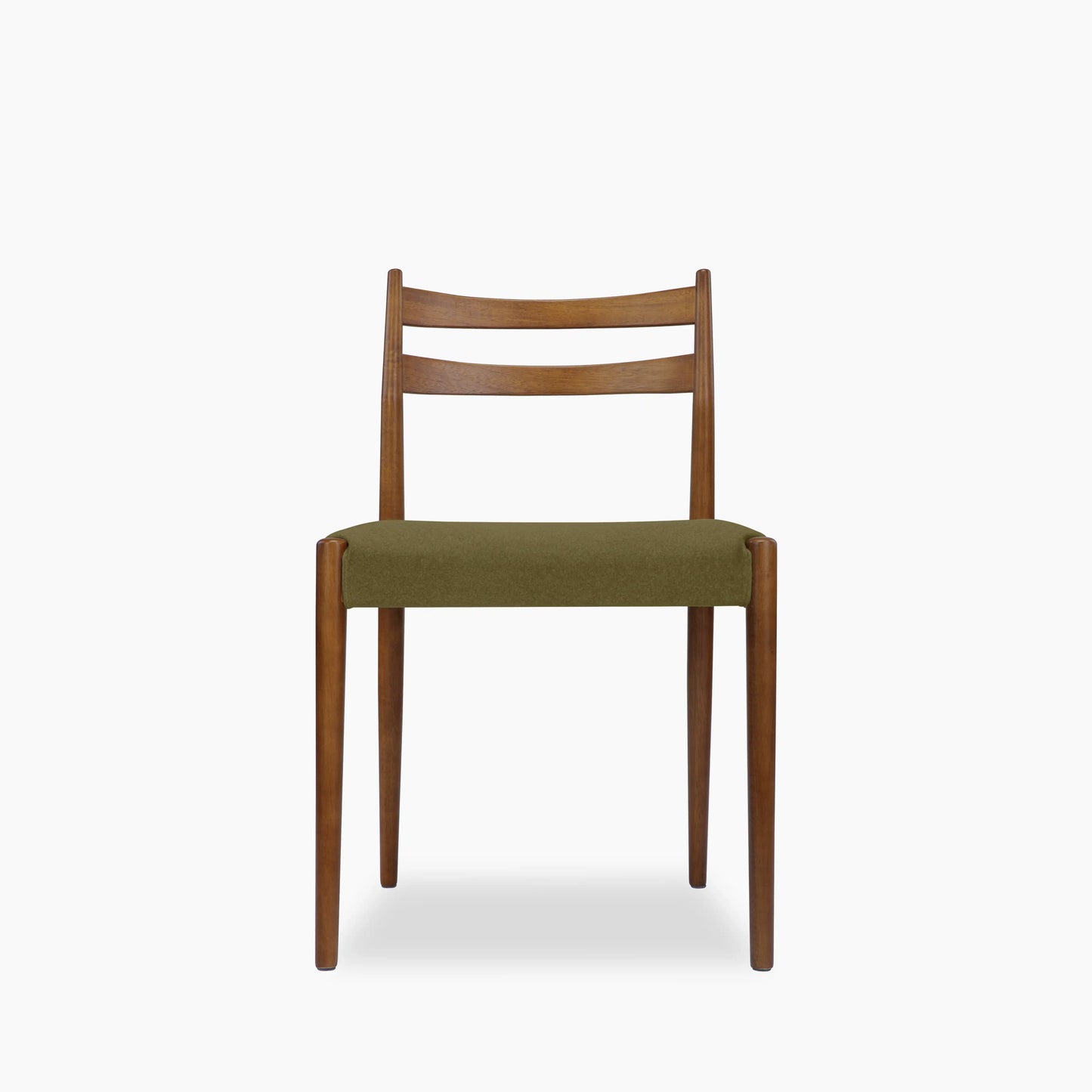 Caleb Wooden Dining Chair | Moss Green Sustainable Mohair Velvet & Walnut