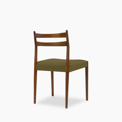 Caleb Wooden Dining Chair | Moss Green Sustainable Mohair Velvet & Walnut