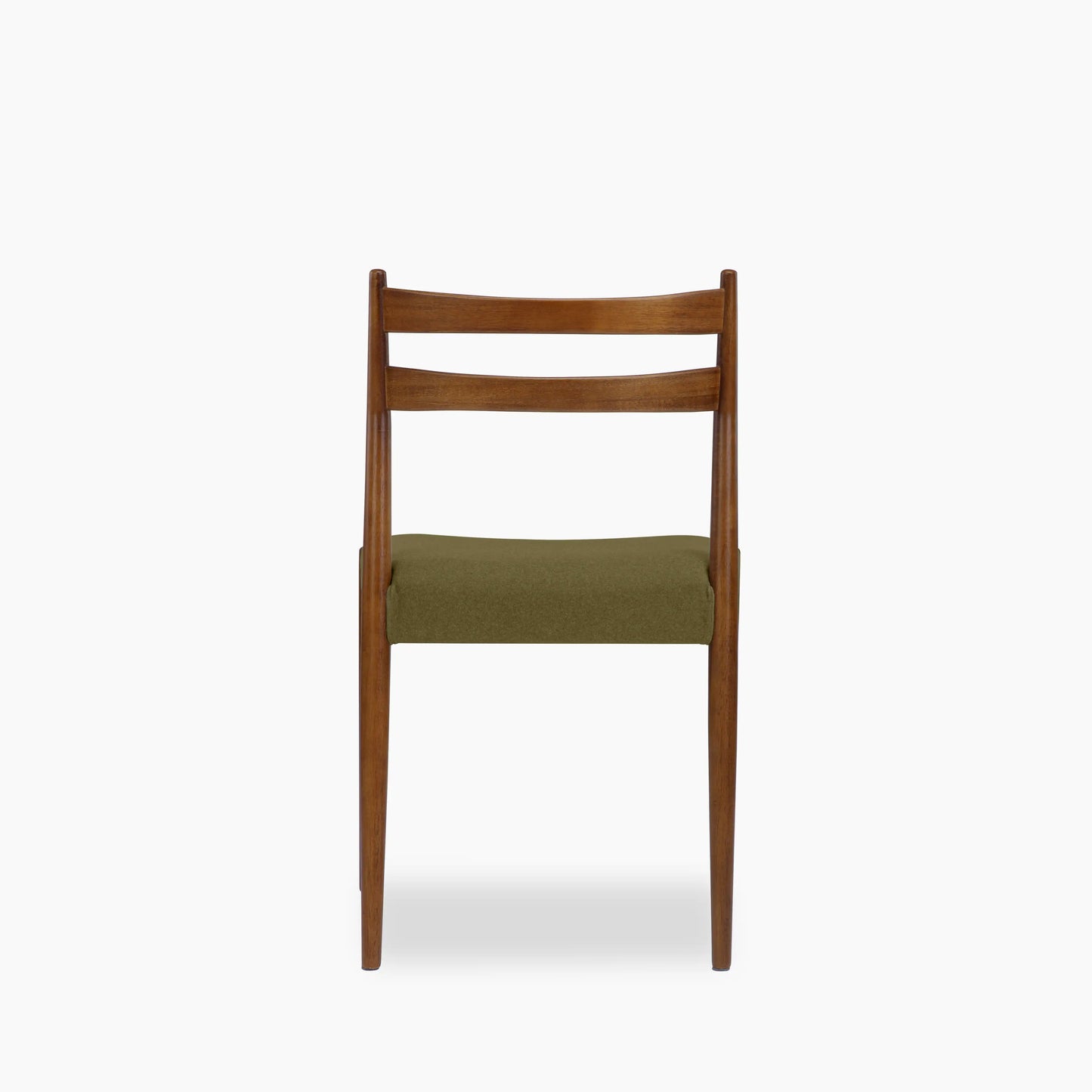 Caleb Wooden Dining Chair | Moss Green Sustainable Mohair Velvet & Walnut