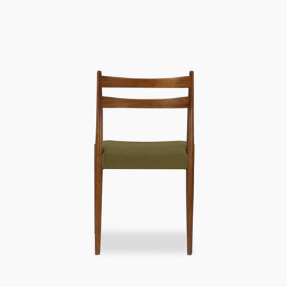 Caleb Wooden Dining Chair | Moss Green Sustainable Mohair Velvet & Walnut
