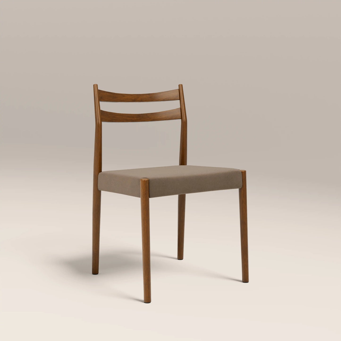 Caleb Wooden Dining Chair | Truffle Brown Sustainable Mohair Velvet & Walnut