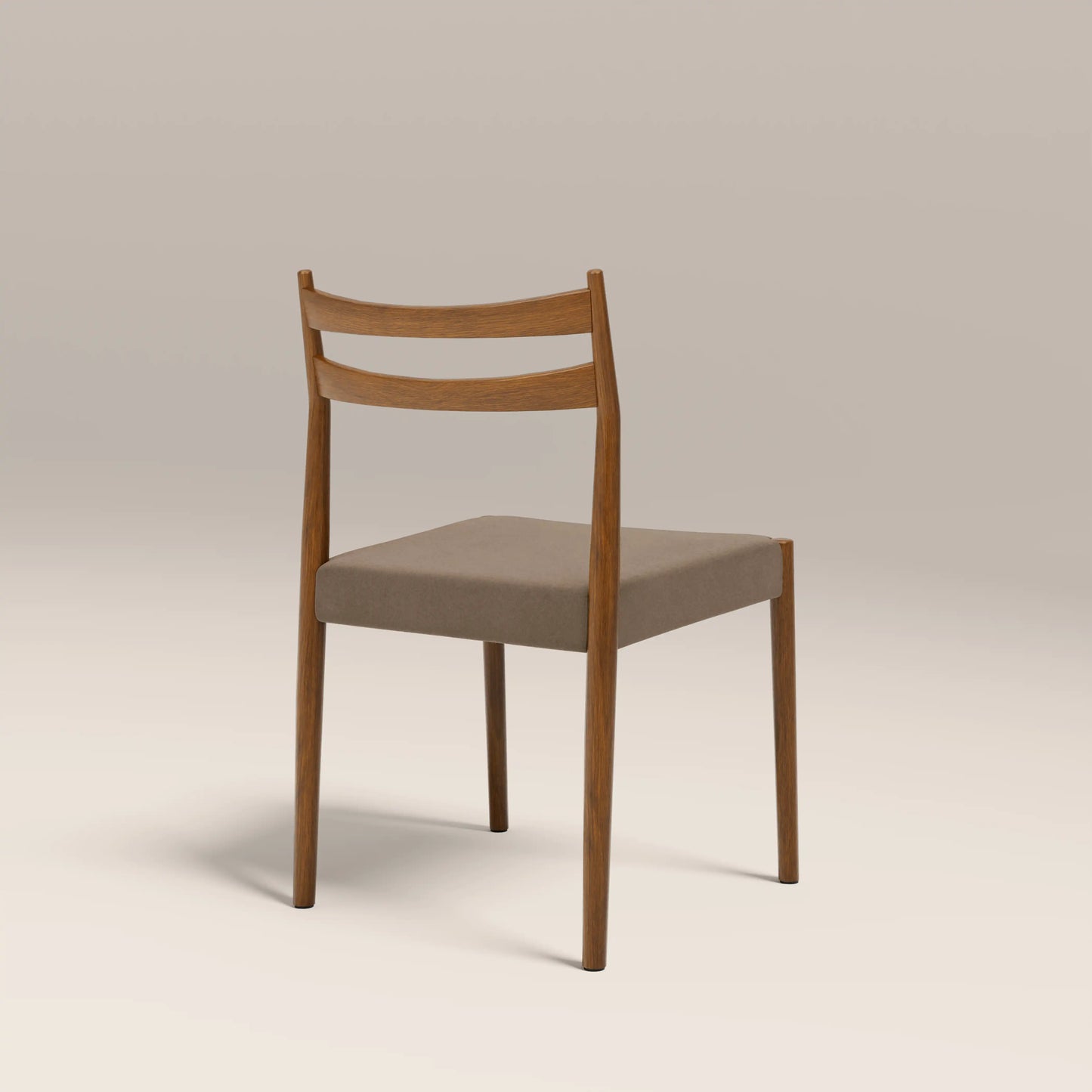 Caleb Wooden Dining Chair | Truffle Brown Sustainable Mohair Velvet & Walnut