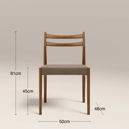 Caleb Wooden Dining Chair | Truffle Brown Sustainable Mohair Velvet & Walnut