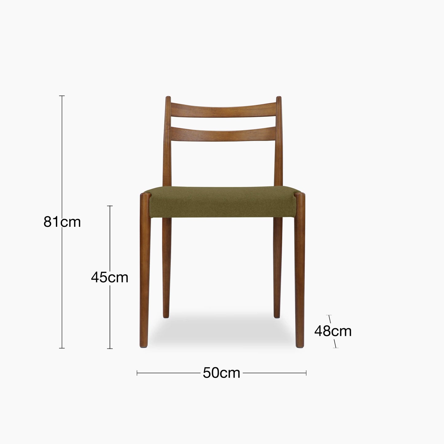 Caleb Wooden Dining Chair | Moss Green Sustainable Mohair Velvet & Walnut