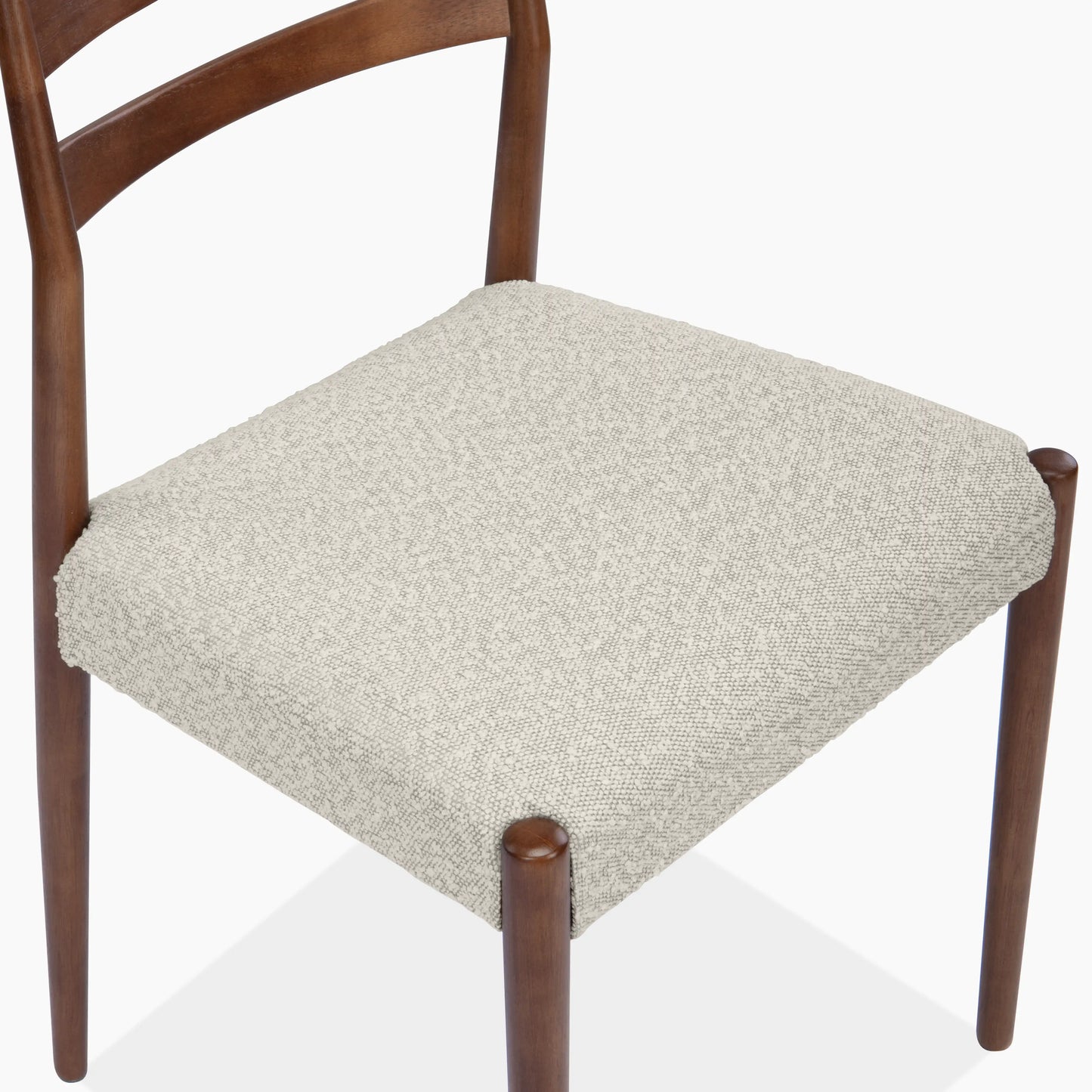 Caleb Wooden Dining Chair | Speckled Stone Sustainable Boucle & Walnut
