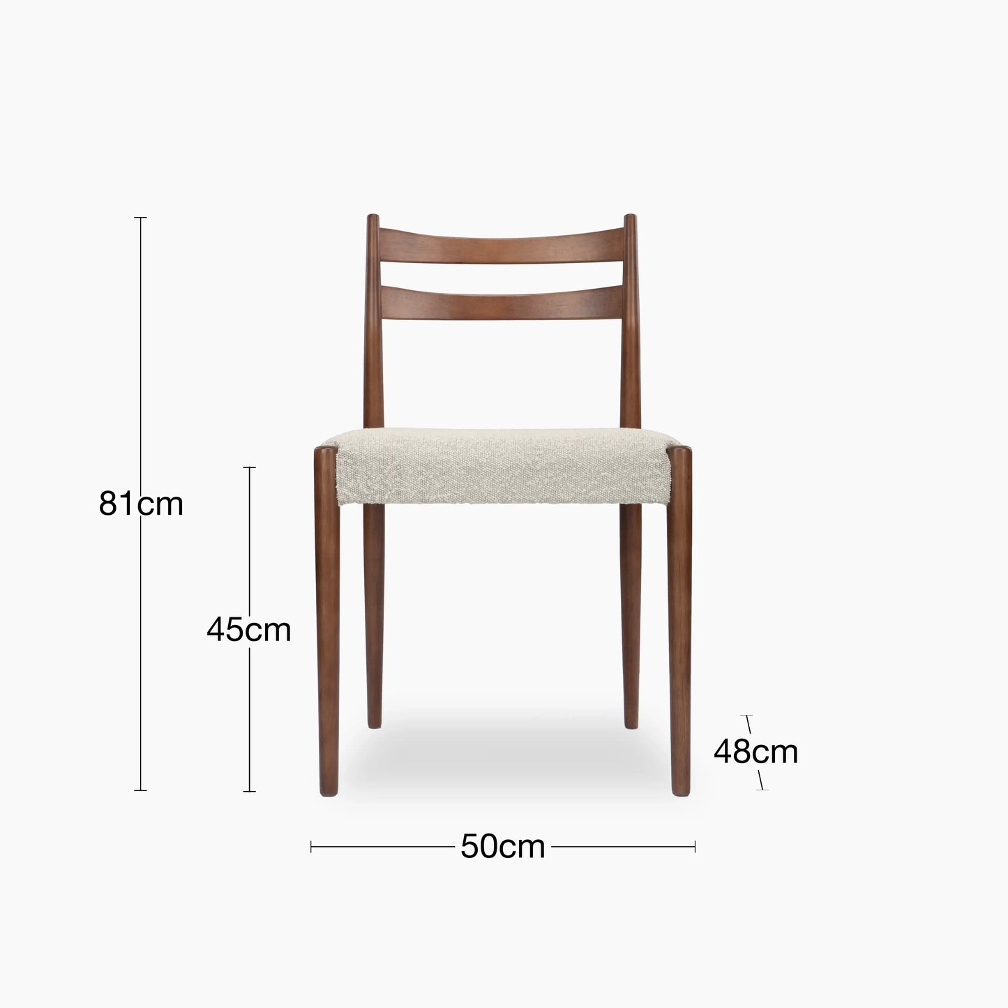 Caleb Wooden Dining Chair | Speckled Stone Sustainable Boucle & Walnut