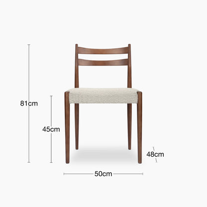 Caleb Wooden Dining Chair | Speckled Stone Sustainable Boucle & Walnut