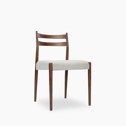 Caleb Wooden Dining Chair | Speckled Stone Sustainable Boucle & Walnut