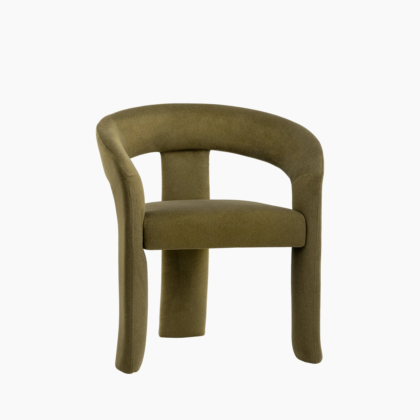 Bellamy Carver Dining Chair | Moss Green Sustainable Mohair Velvet
