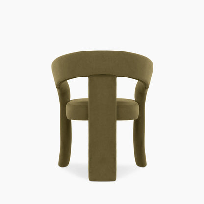 Bellamy Carver Dining Chair | Moss Green Sustainable Mohair Velvet