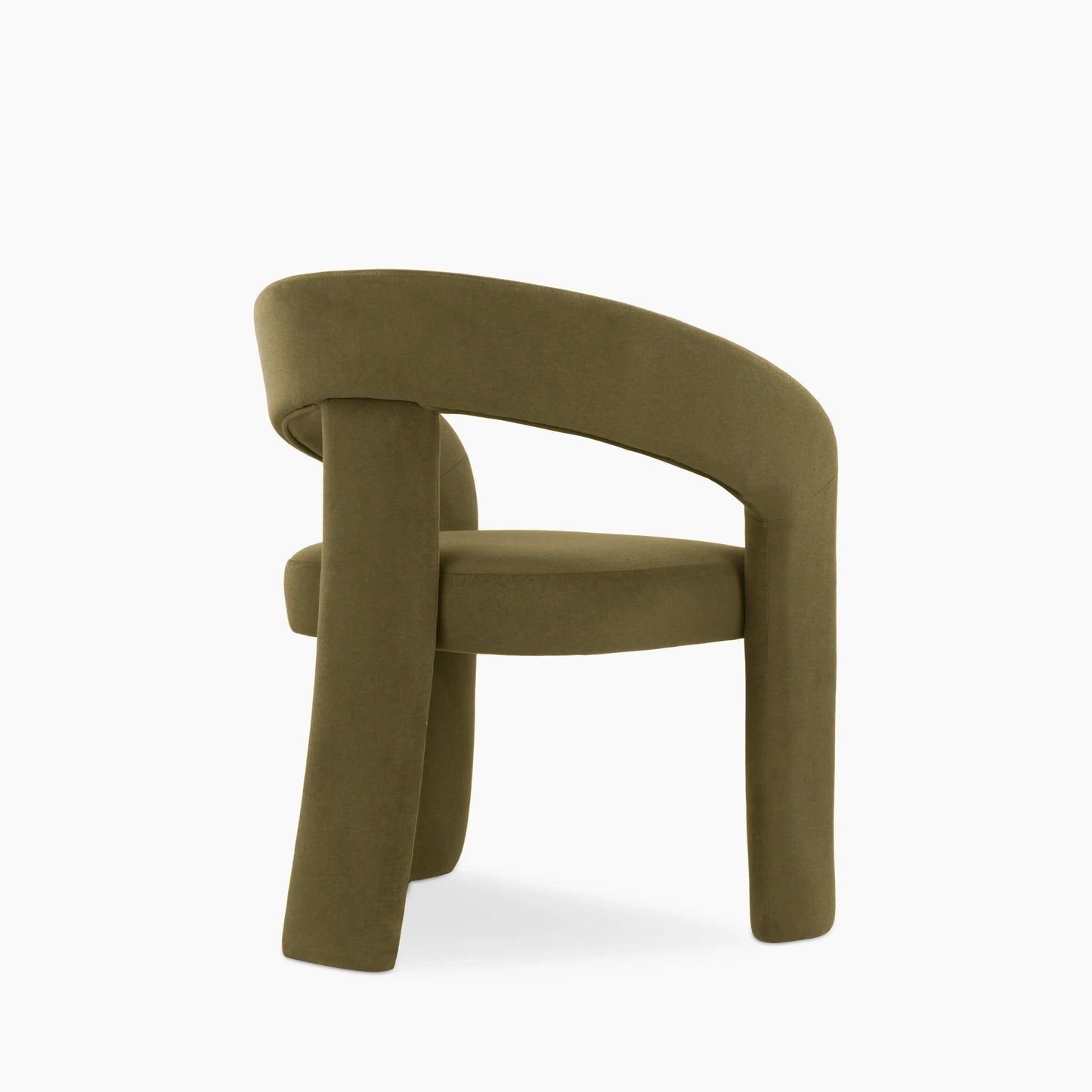 Bellamy Carver Dining Chair | Moss Green Sustainable Mohair Velvet