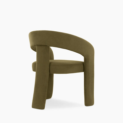 Bellamy Carver Dining Chair | Moss Green Sustainable Mohair Velvet