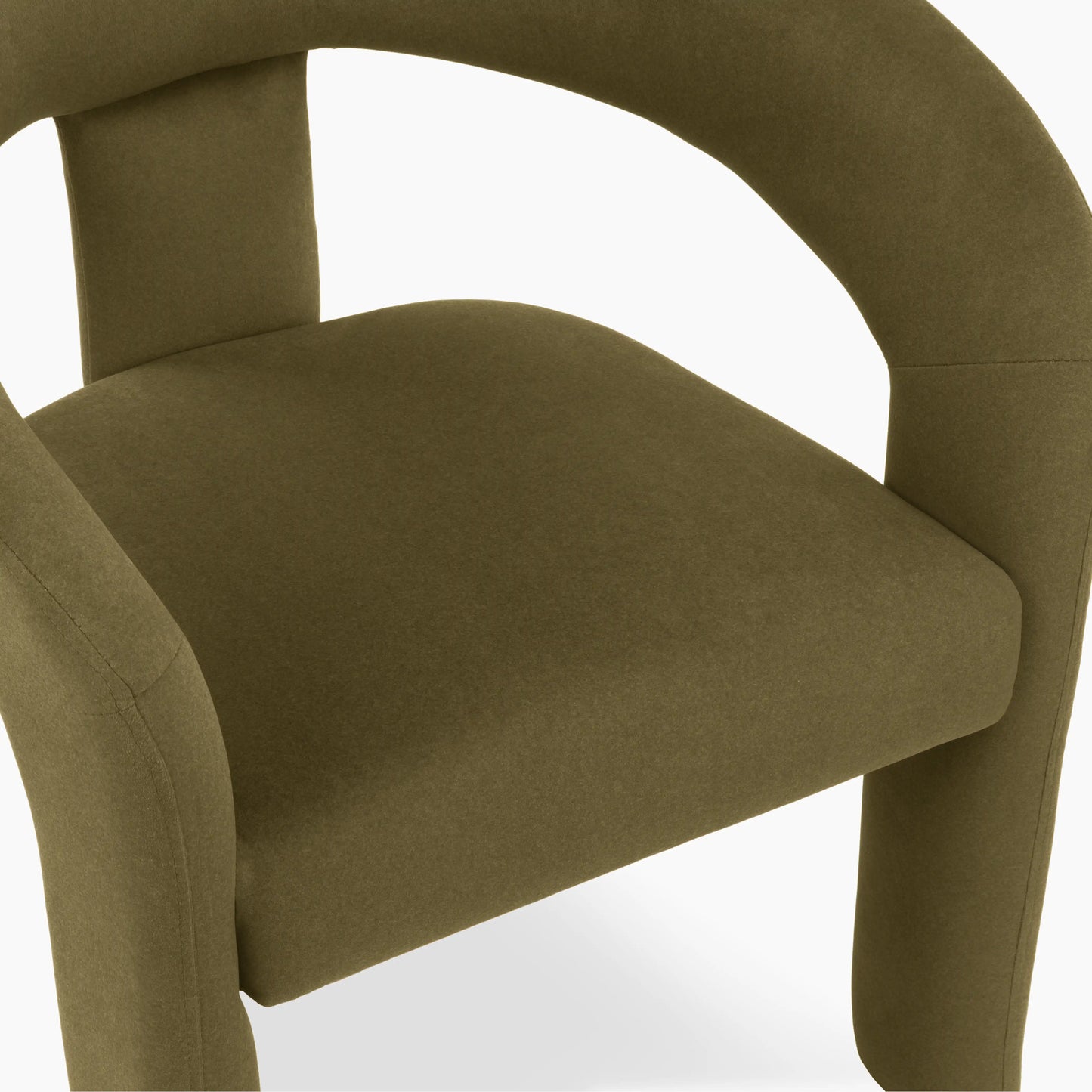 Bellamy Carver Dining Chair | Moss Green Sustainable Mohair Velvet
