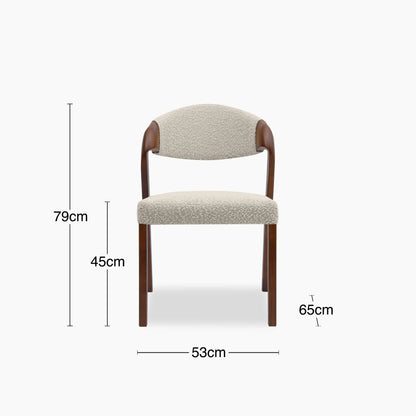 Kennedy Dining Chair | Speckled Stone Sustainable Boucle & Walnut